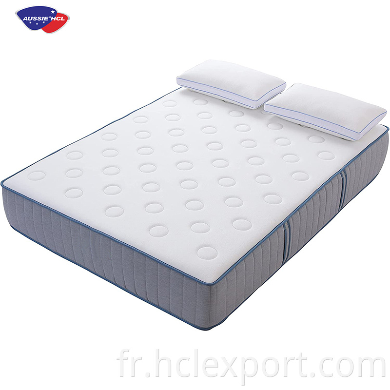 Rouler dans la boîte 10 pouces Matelas en mousse à mémoire de gel avec matelas hybride King Springs individuel